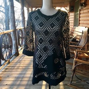 RONNIE SALLOWAY Crochet Top/ Swimsuit Coverup